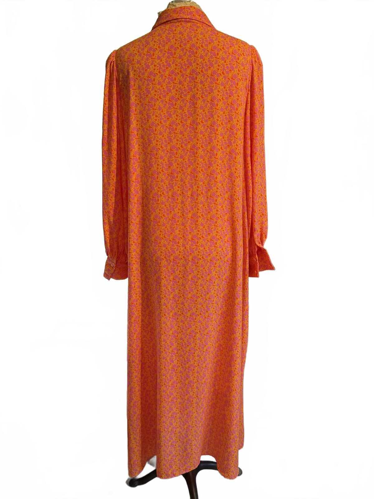 Alexis Orange & Pink Long Sleeve Shirt Dress