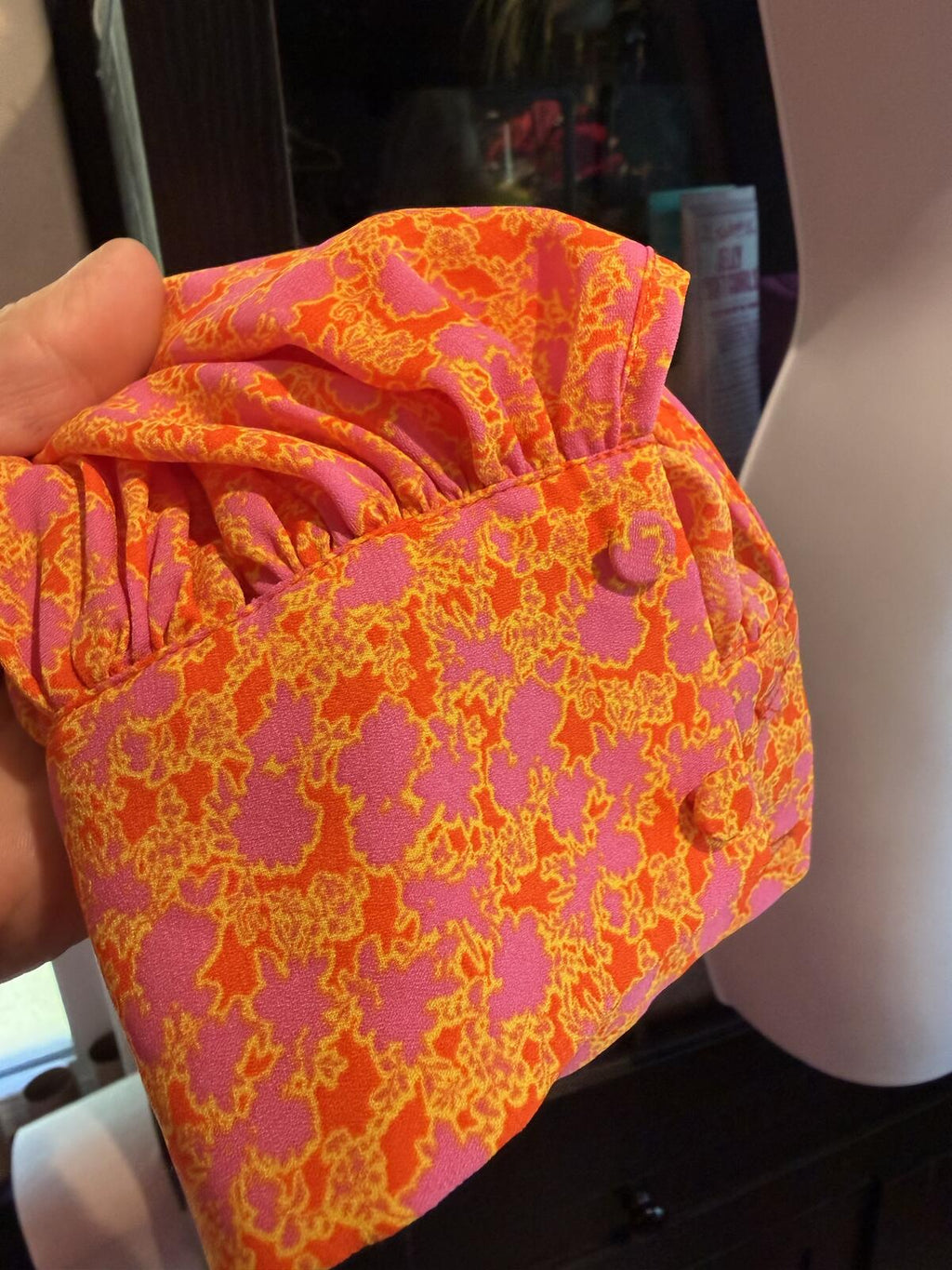 Alexis Orange & Pink Long Sleeve Shirt Dress