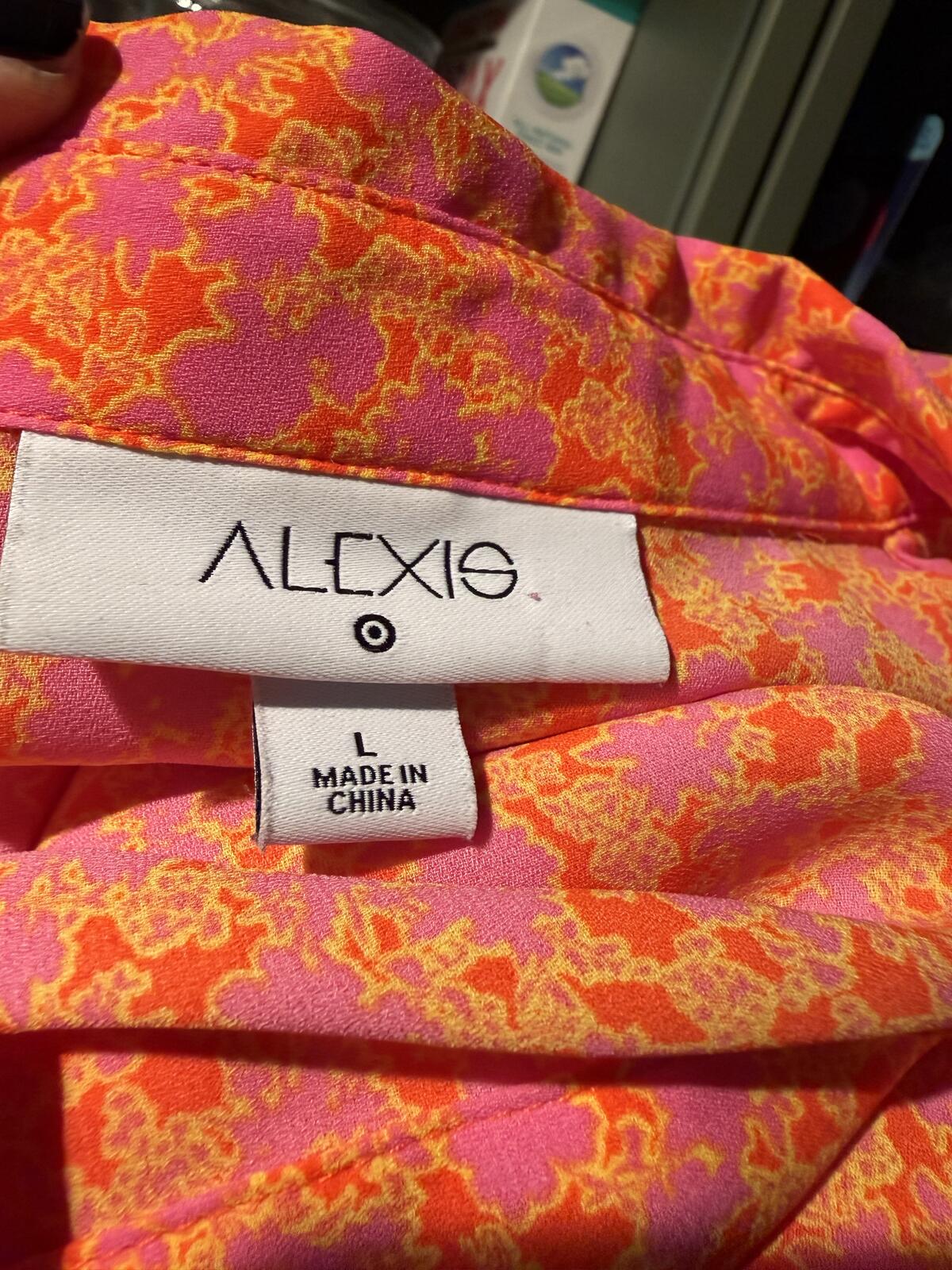 Alexis Orange & Pink Long Sleeve Shirt Dress