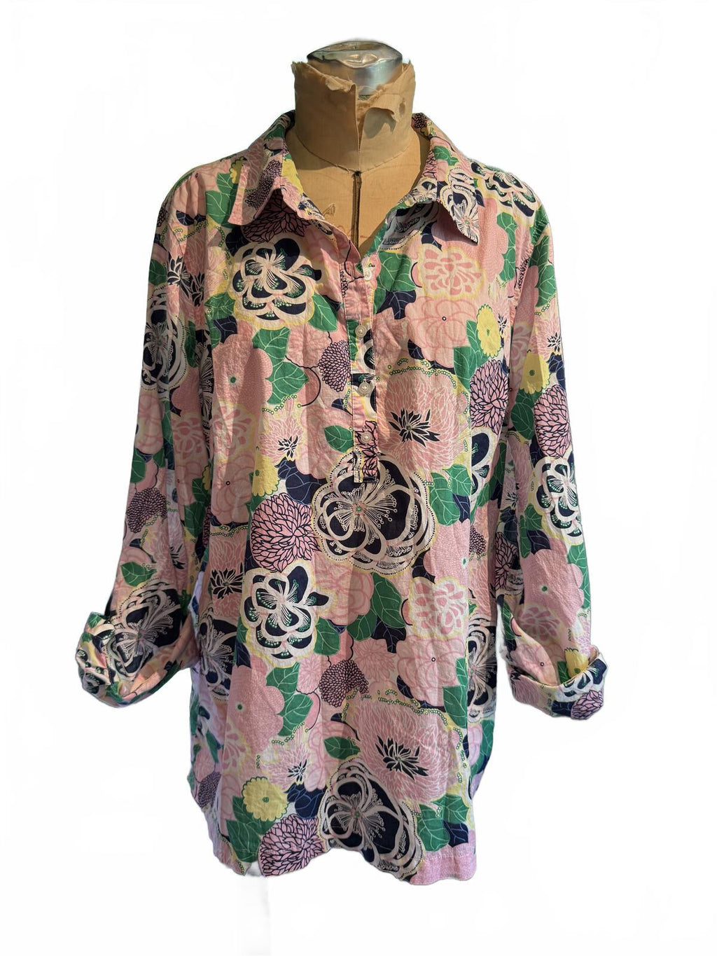 Floral Button-Up Long Sleeve Shirt