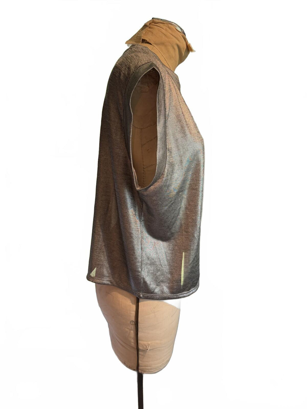 Porridge Anthropologie Silver/Gray Metallic Sleeveless Top