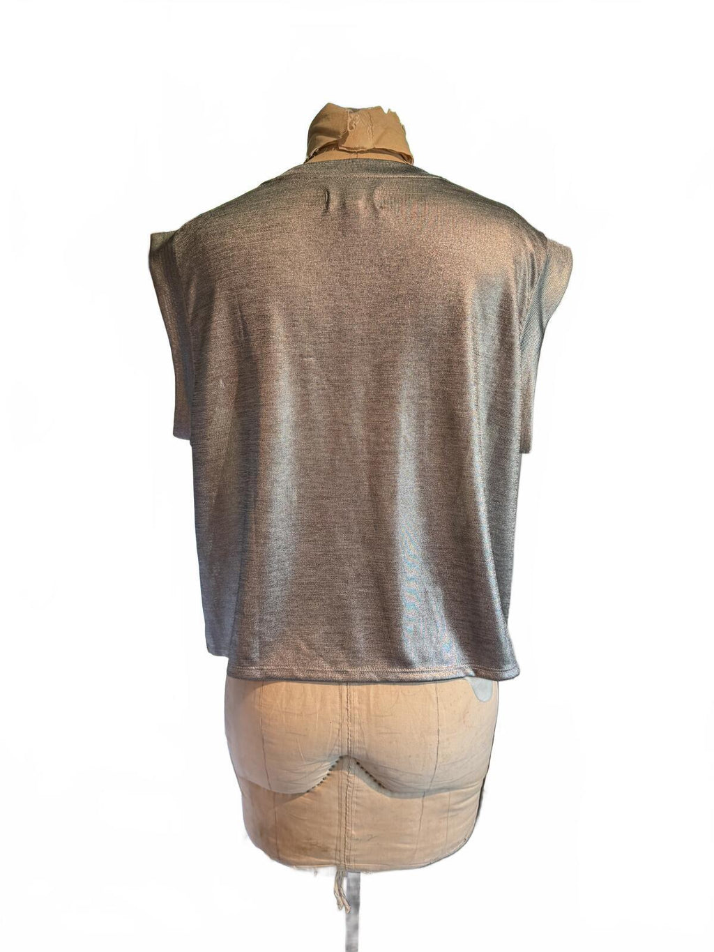 Porridge Anthropologie Silver/Gray Metallic Sleeveless Top