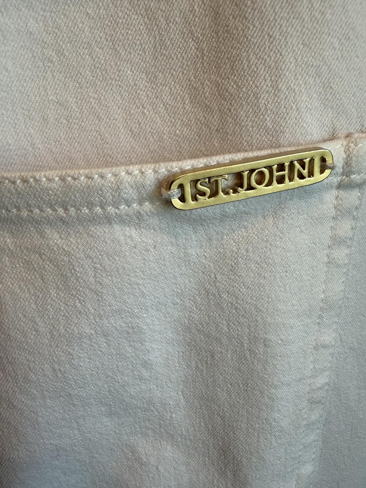 St. John Caviar White Straight Leg Pants