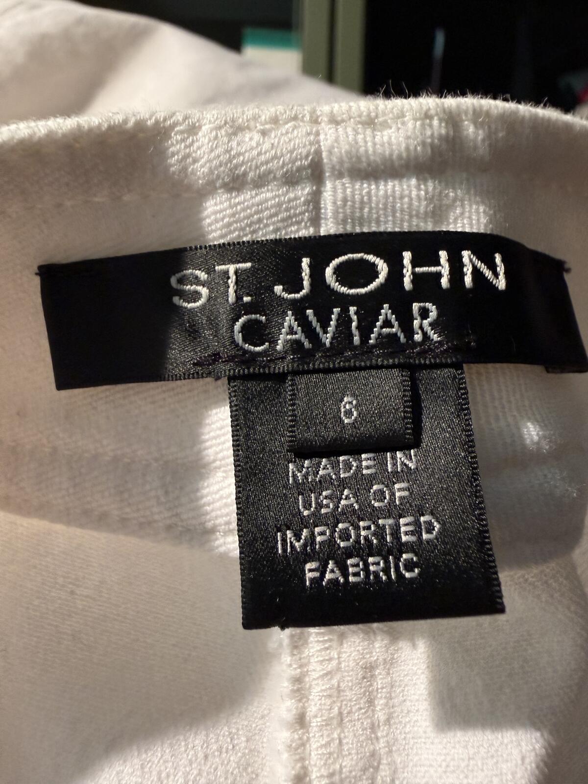 St. John Caviar White Straight Leg Pants
