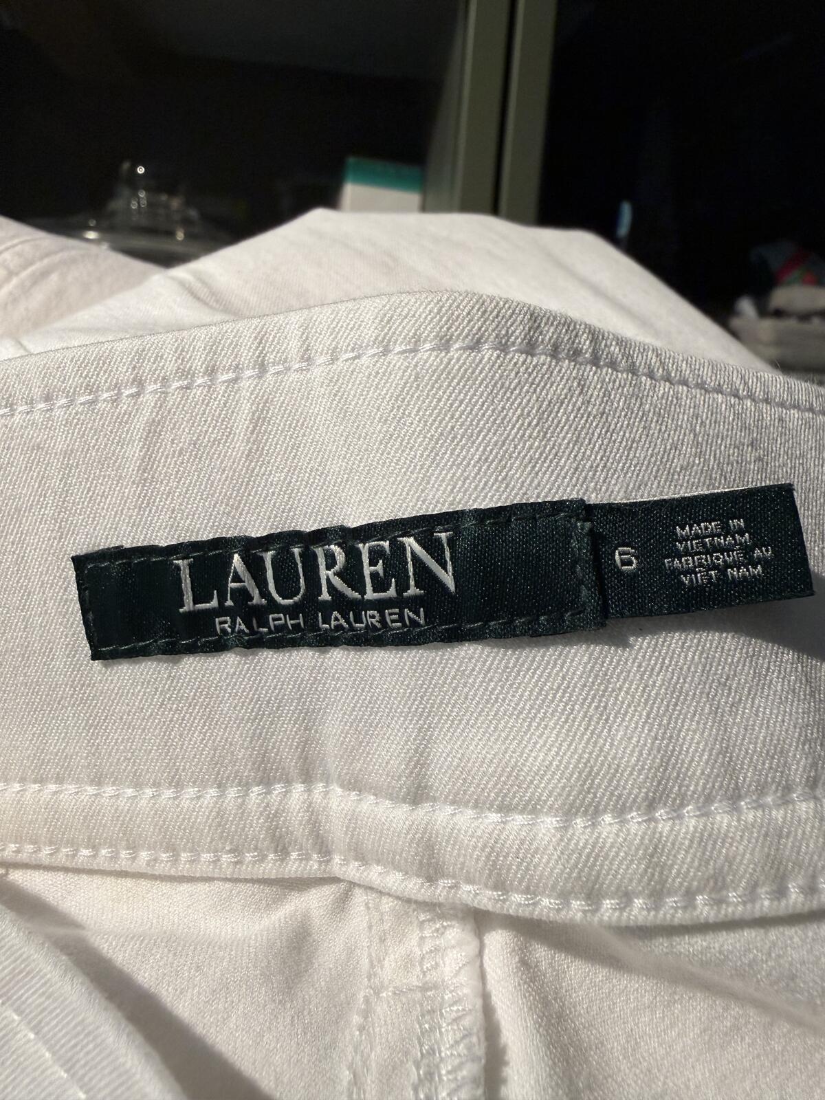 Ralph Lauren White Stretch Slim Fit Pants