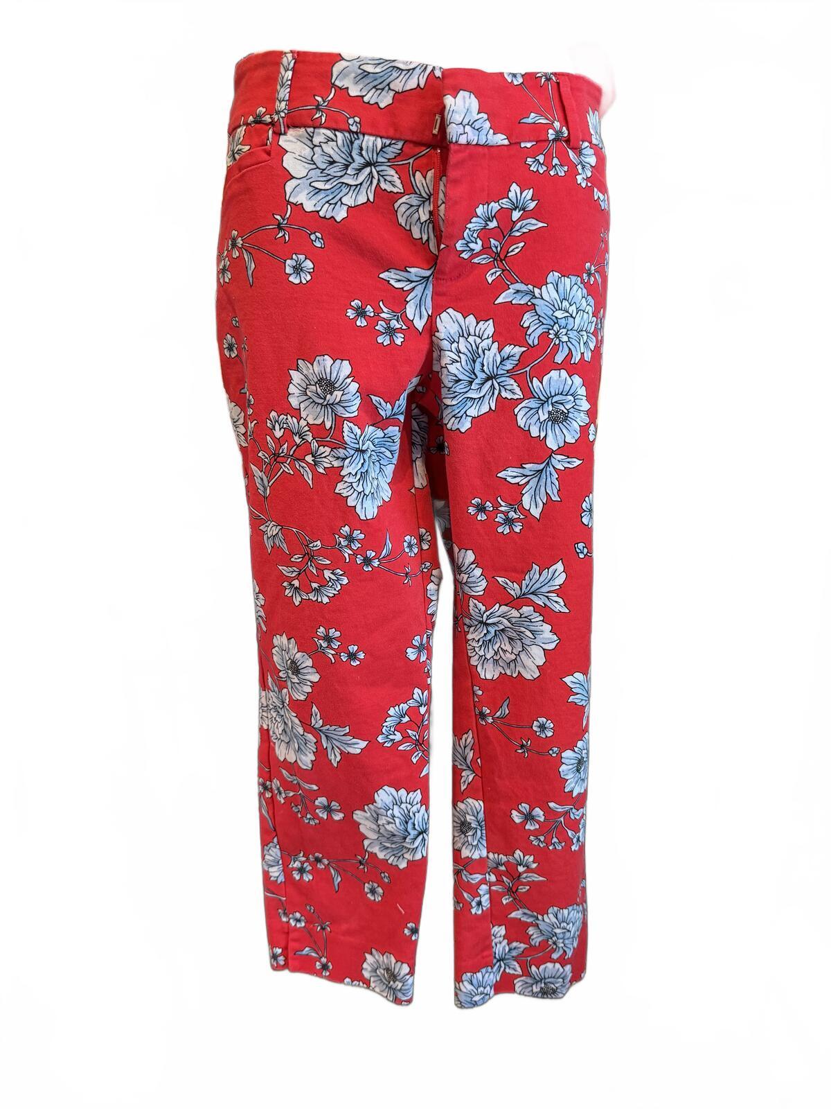 Roz & Ali Red Floral Print Pants