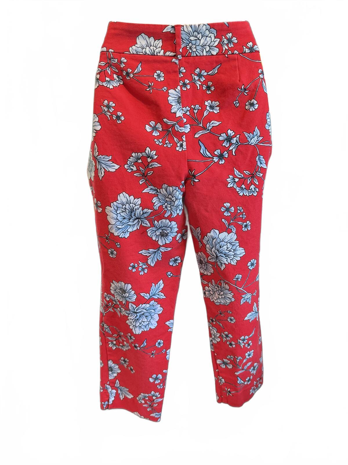 Roz & Ali Red Floral Print Pants