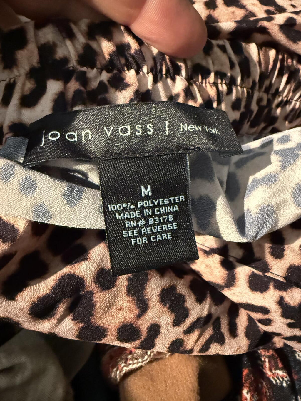 Joan Vass Wide Leg Leopard Print Pants