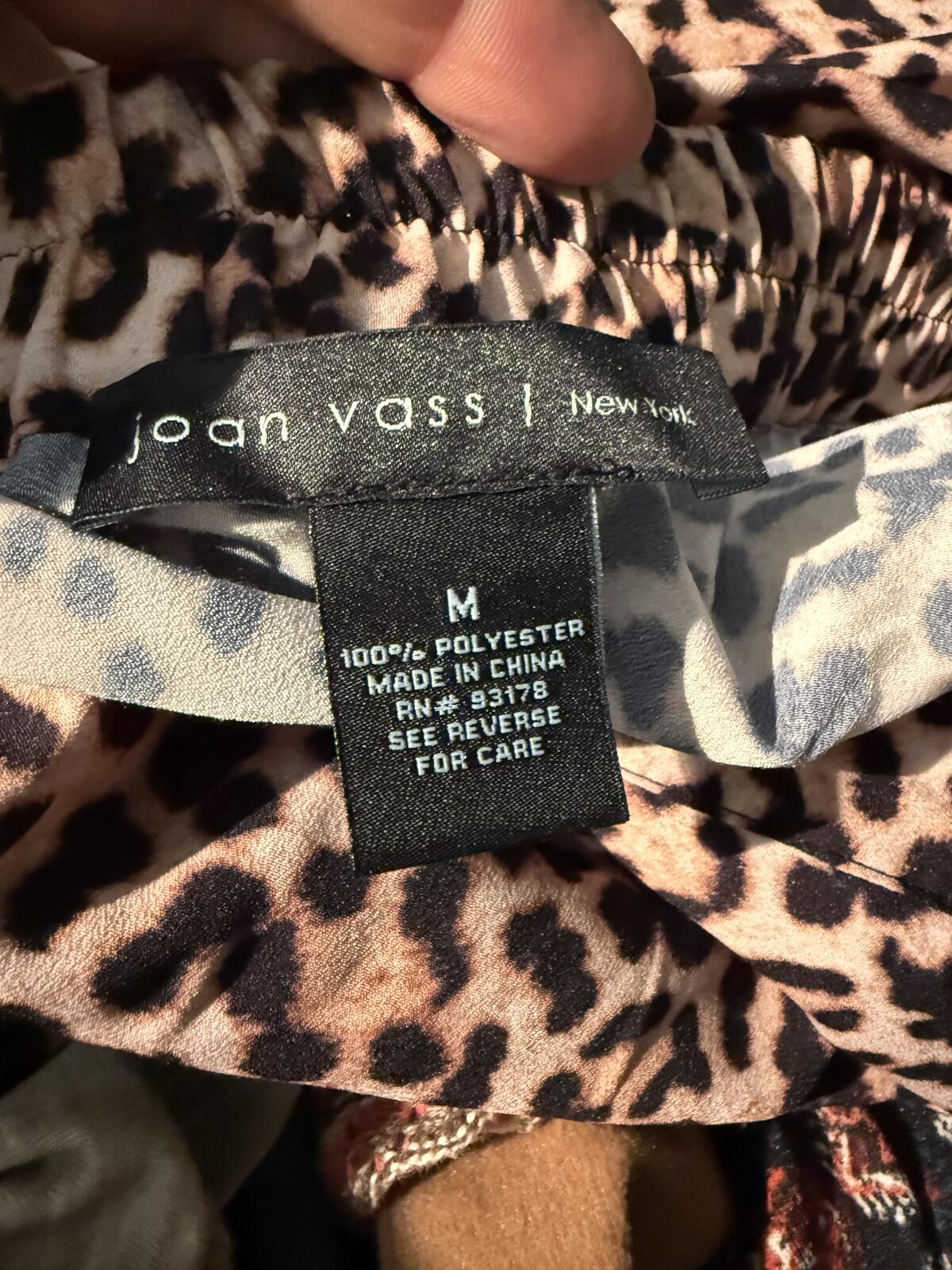 Joan Vass Wide Leg Leopard Print Pants