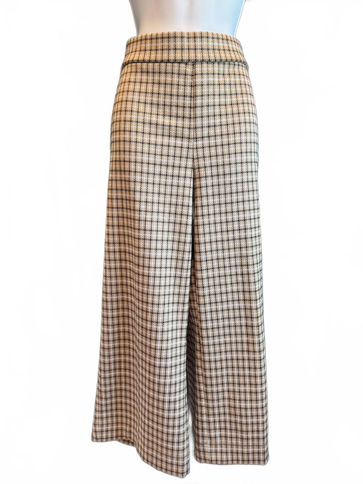 Isaac Mizrahi Wide Leg Plaid Trousers