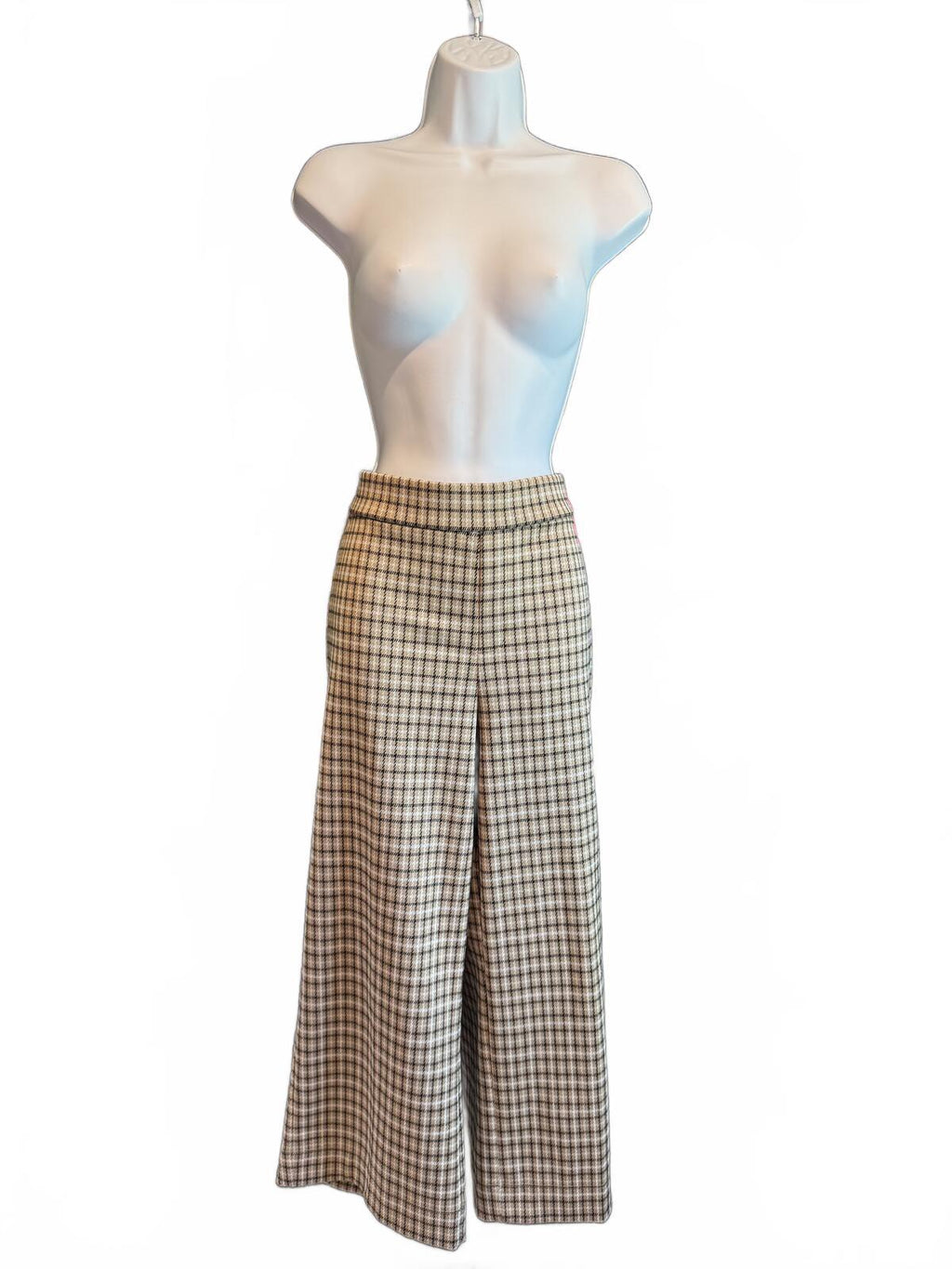 Isaac Mizrahi Wide Leg Plaid Trousers
