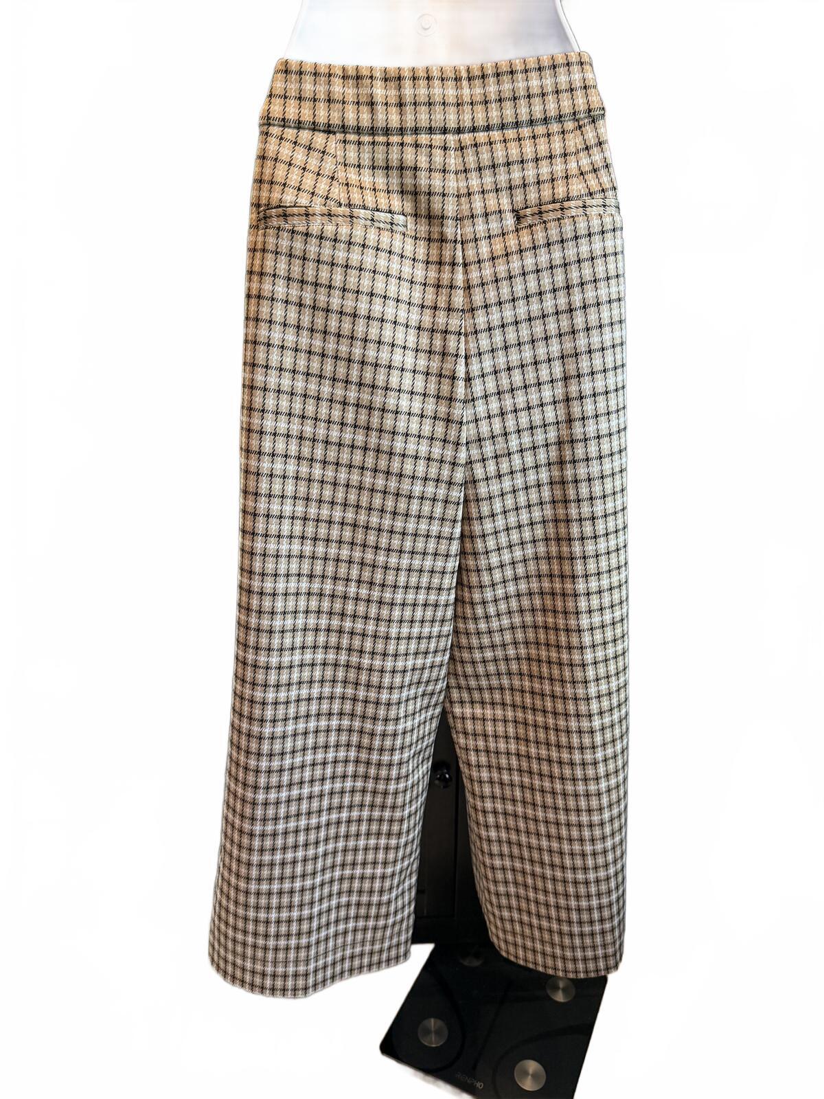 Isaac Mizrahi Wide Leg Plaid Trousers
