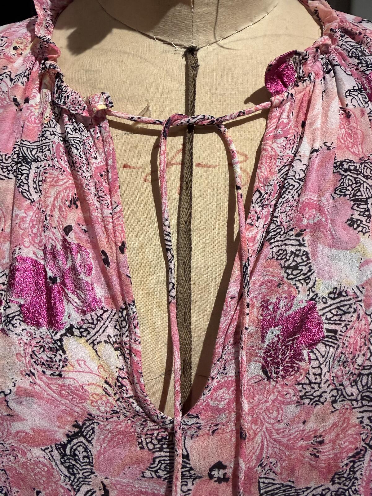 The Kooples Floral Pink Short Sleeve Casual Top