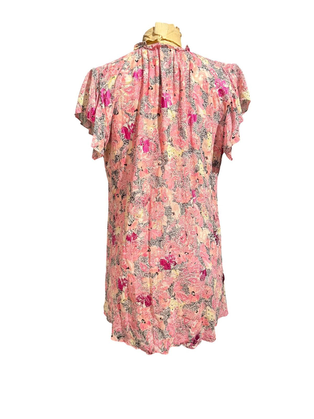The Kooples Floral Pink Short Sleeve Casual Top