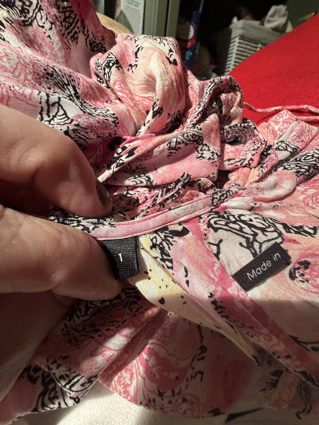 The Kooples Floral Pink Short Sleeve Casual Top