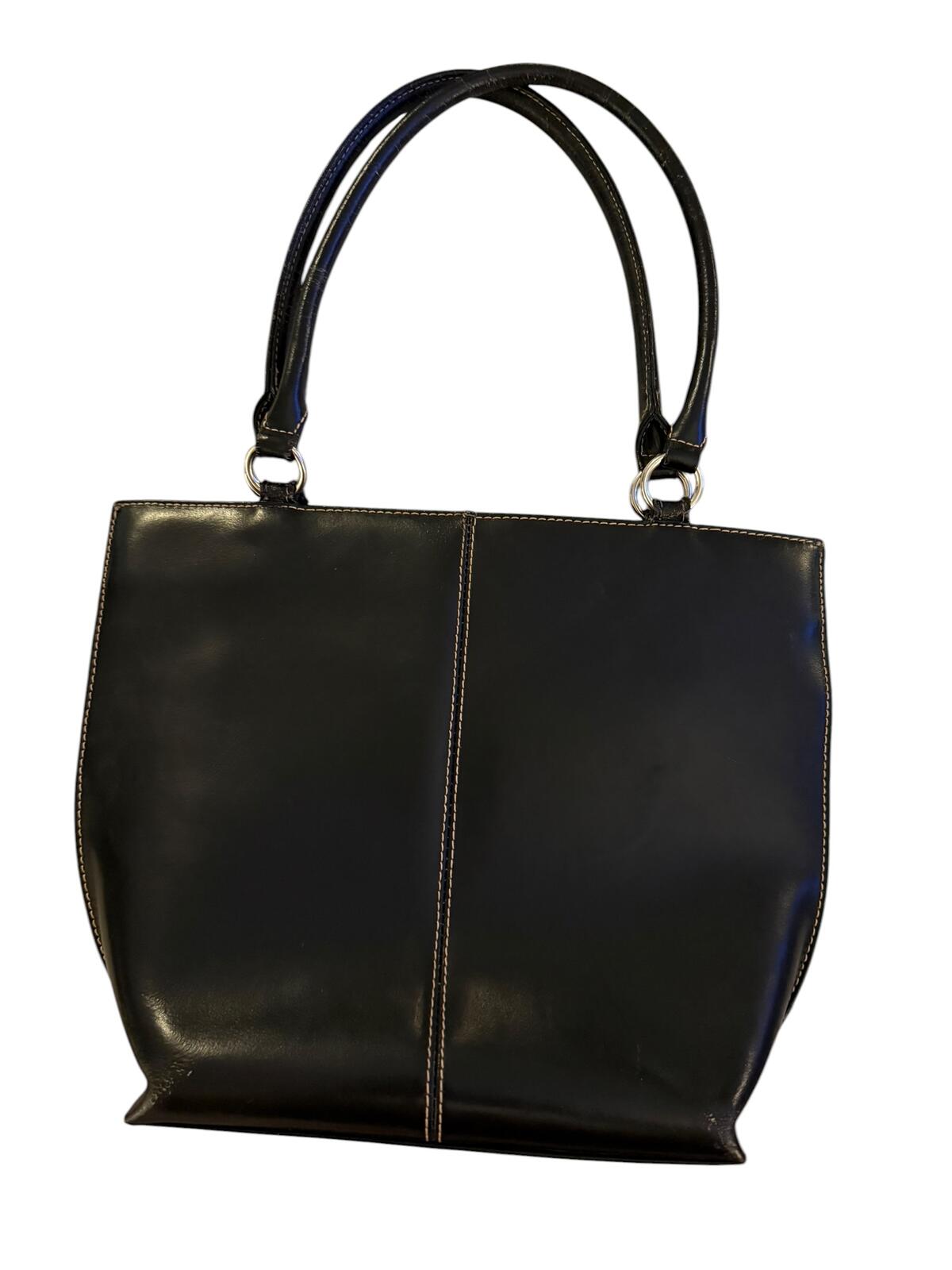 Wilson’s Leather Black Leather Tote Bag with Double Handles