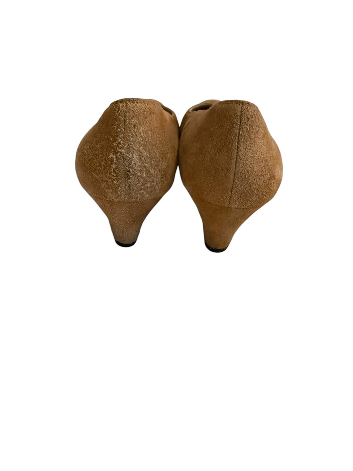 Salvatore Ferragamo Brown Suede Low Heel Pumps