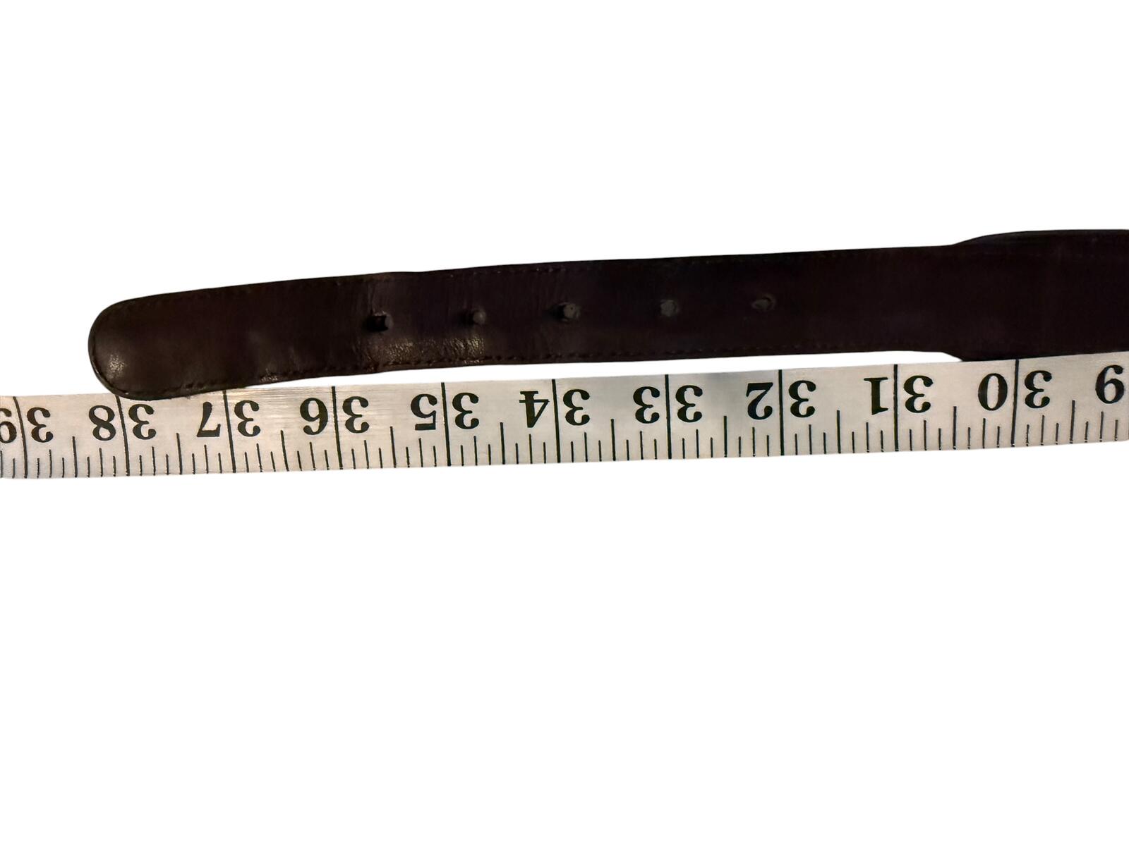 Coach Brown Leather Belt with Brass Buckle