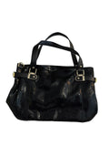 Black Faux Leather Handbag with Adjustable Strap