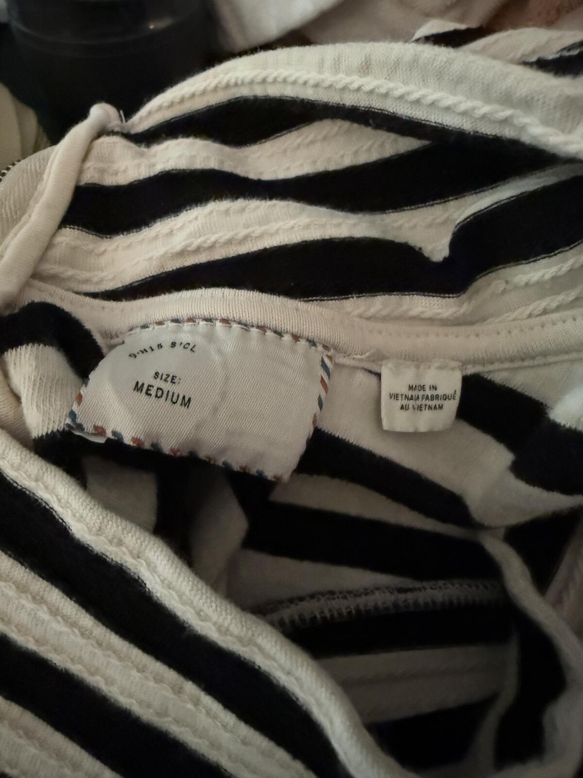 Anthropologie Postmark Striped Short Sleeve Turtleneck Top