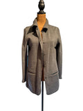 Armani Collezioni Dark Gray Long Sleeve Button-Up Cardigan Jacket