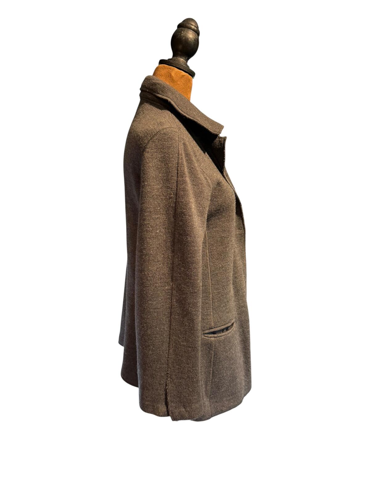 Armani Collezioni Dark Gray Long Sleeve Button-Up Cardigan Jacket