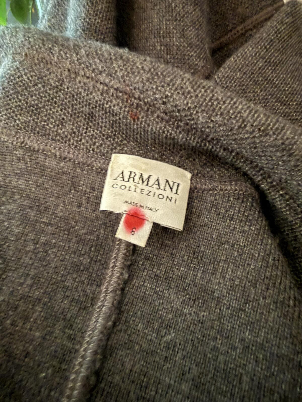 Armani Collezioni Dark Gray Long Sleeve Button-Up Cardigan Jacket