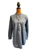 Apiece Apart Light Blue Denim Long Sleeve Tunic Shirt