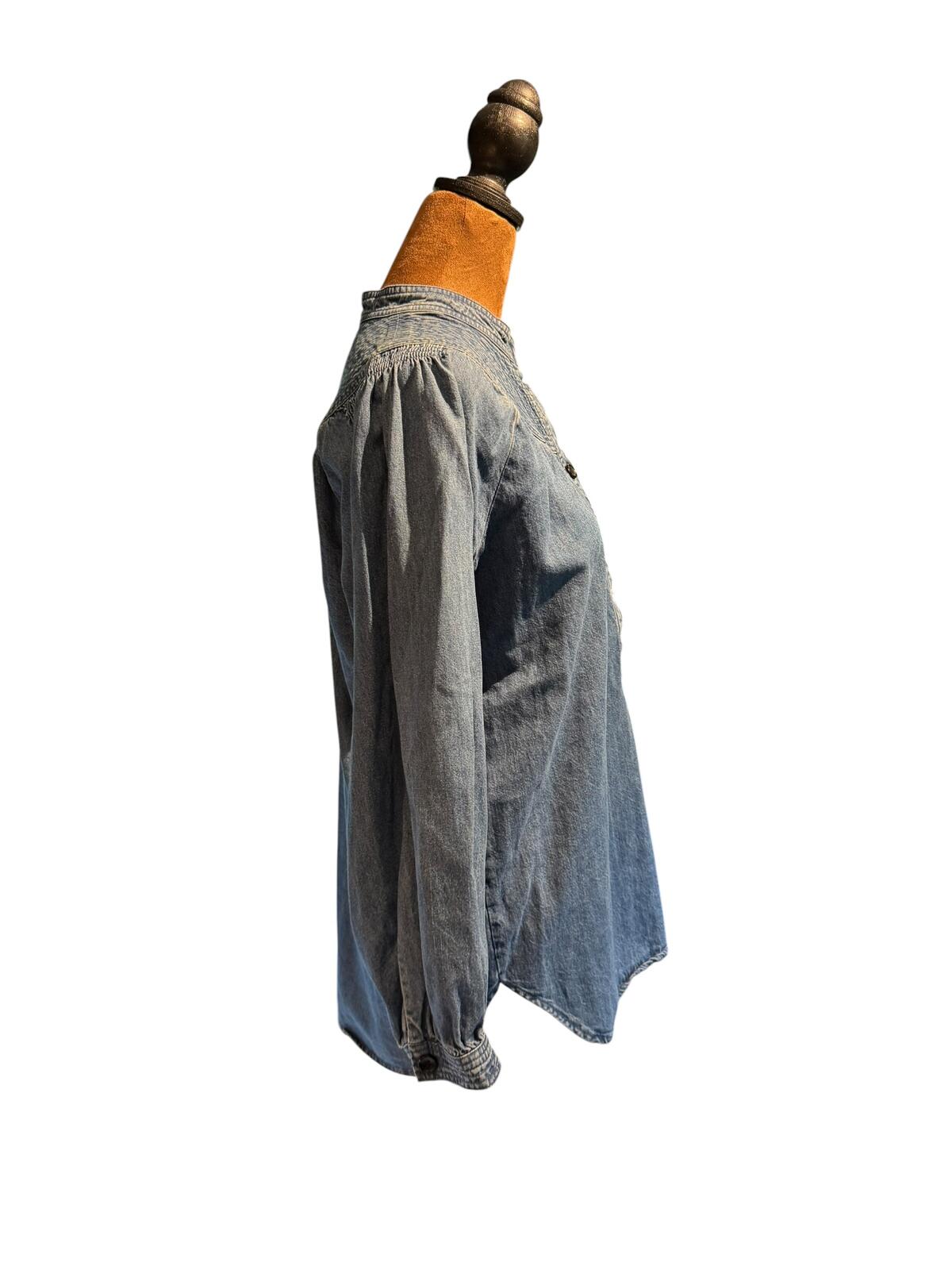 Apiece Apart Light Blue Denim Long Sleeve Tunic Shirt