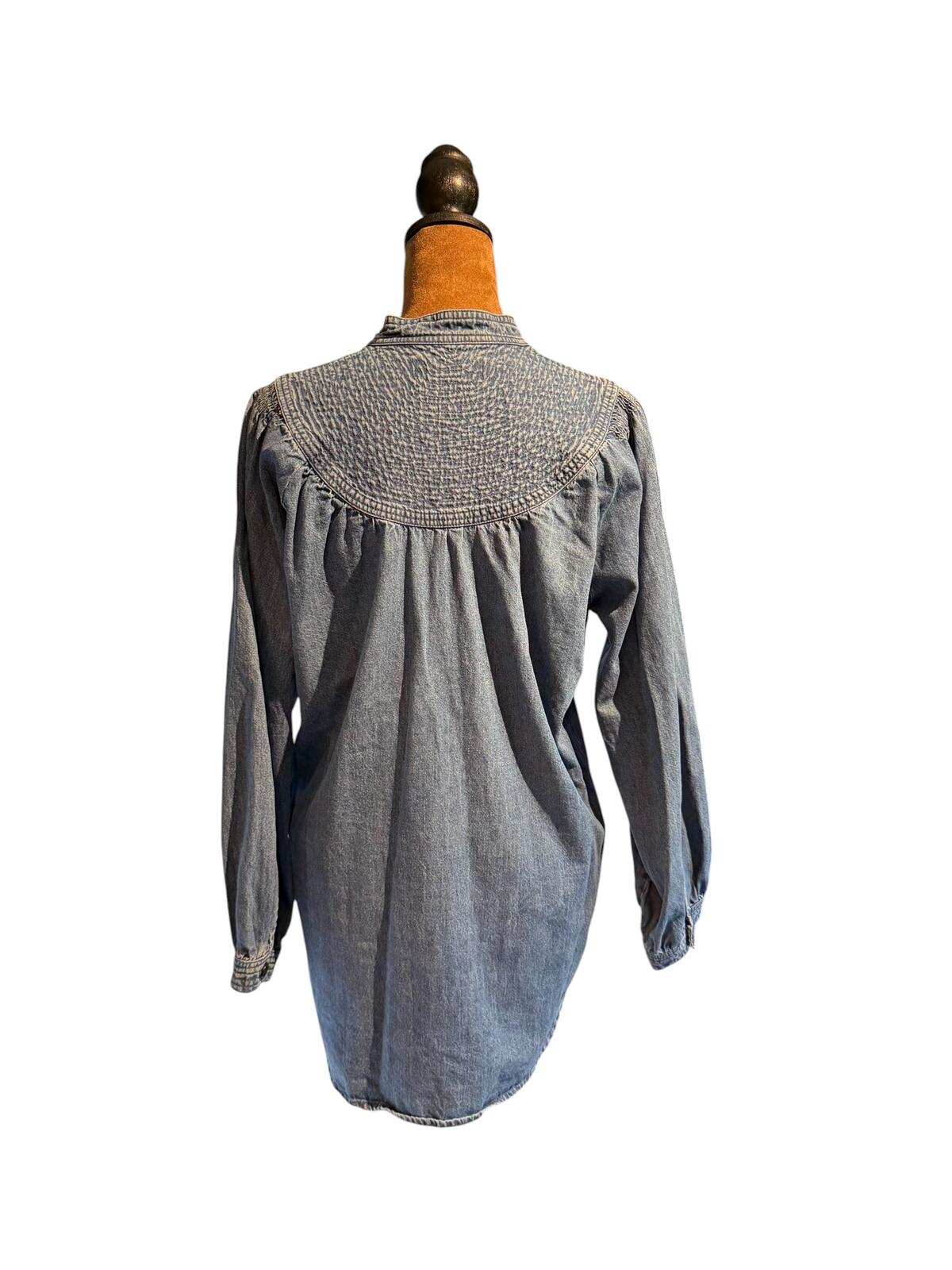 Apiece Apart Light Blue Denim Long Sleeve Tunic Shirt