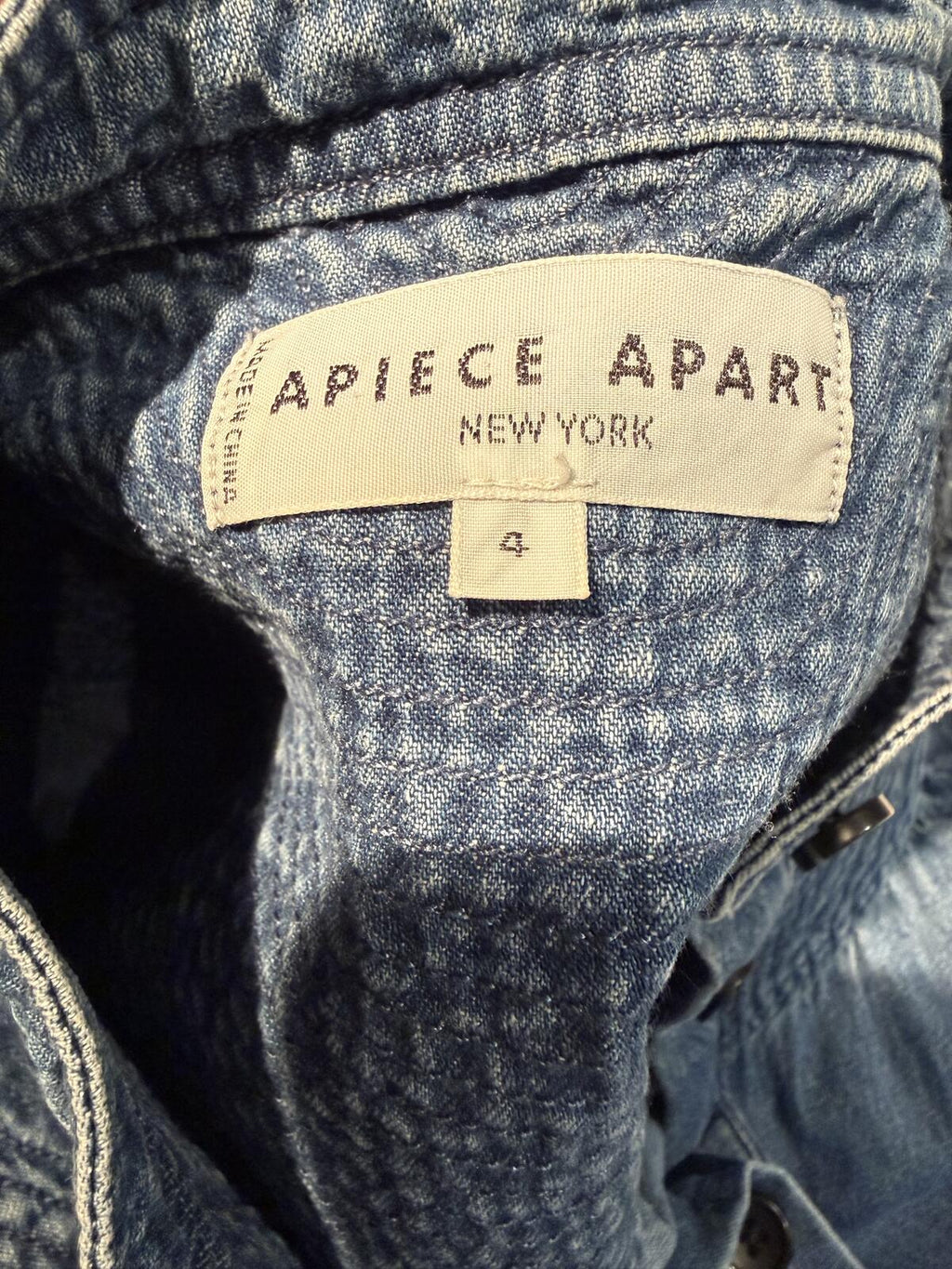 Apiece Apart Light Blue Denim Long Sleeve Tunic Shirt