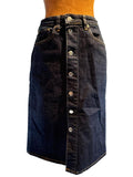 Everlane Dark Blue Button-Front Denim Skirt