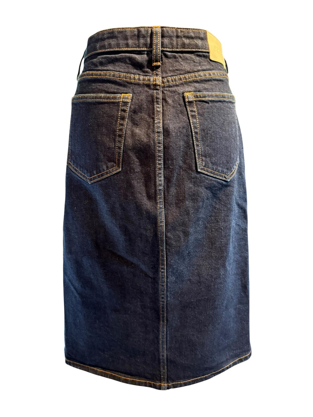 Everlane Dark Blue Button-Front Denim Skirt