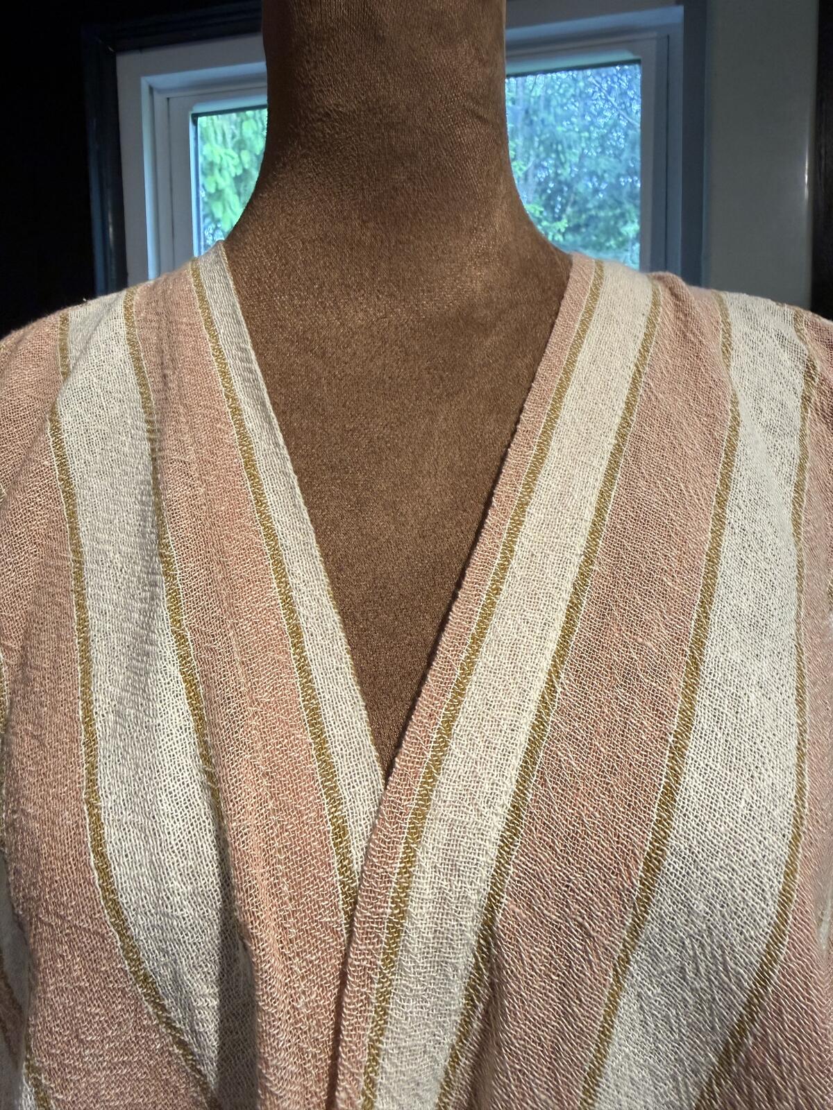 Rays for Days Striped Kimono Cardigan with Fringe Detail