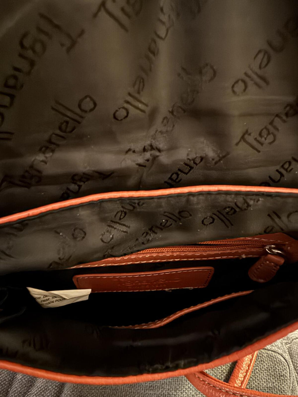 Tignanello Small Crossbody Leather Bag in Persimmon