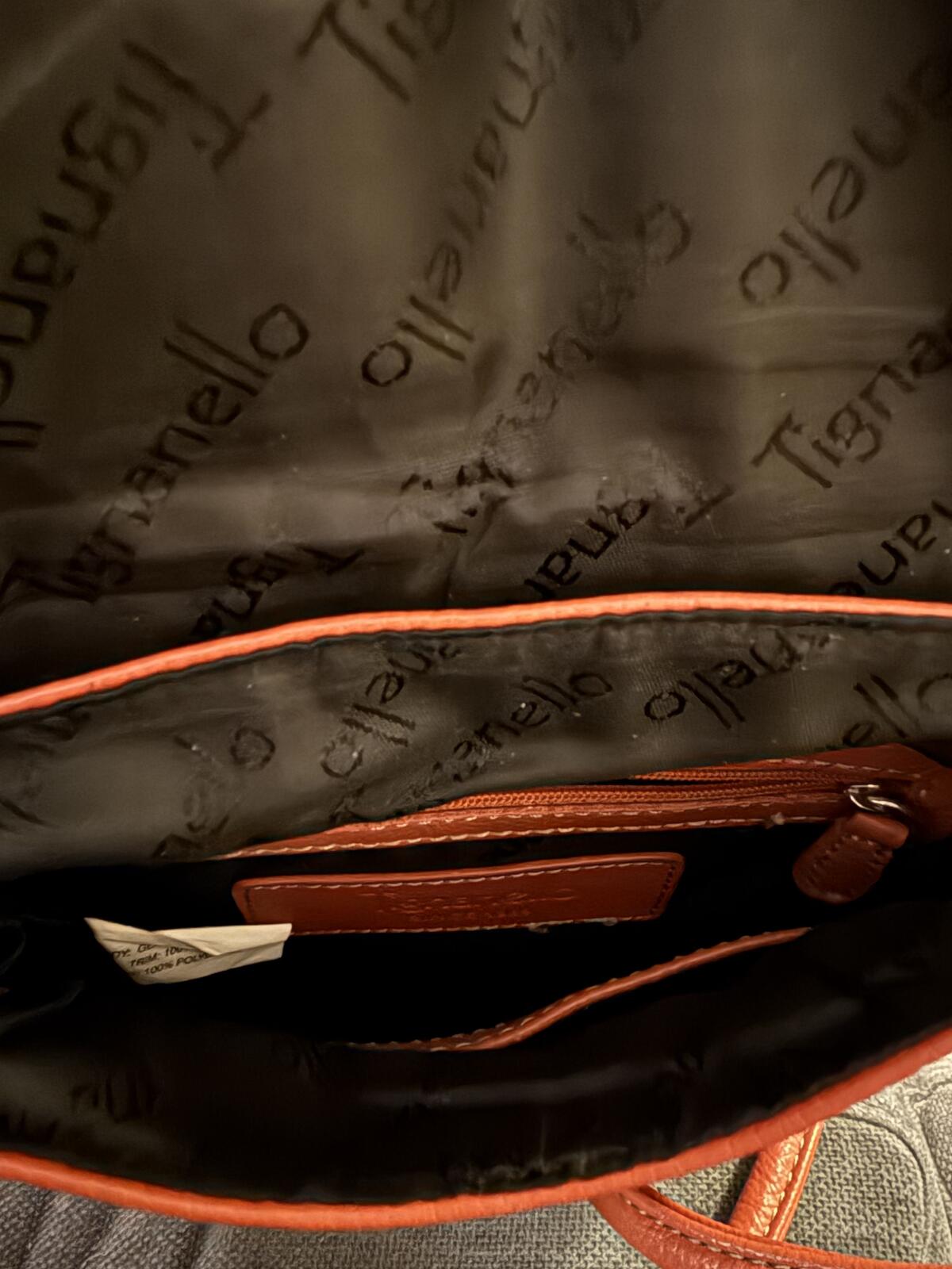 Tignanello Small Crossbody Leather Bag in Persimmon