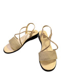 Sugarfoot Strappy Woven Band Sandals with Low Black Heel