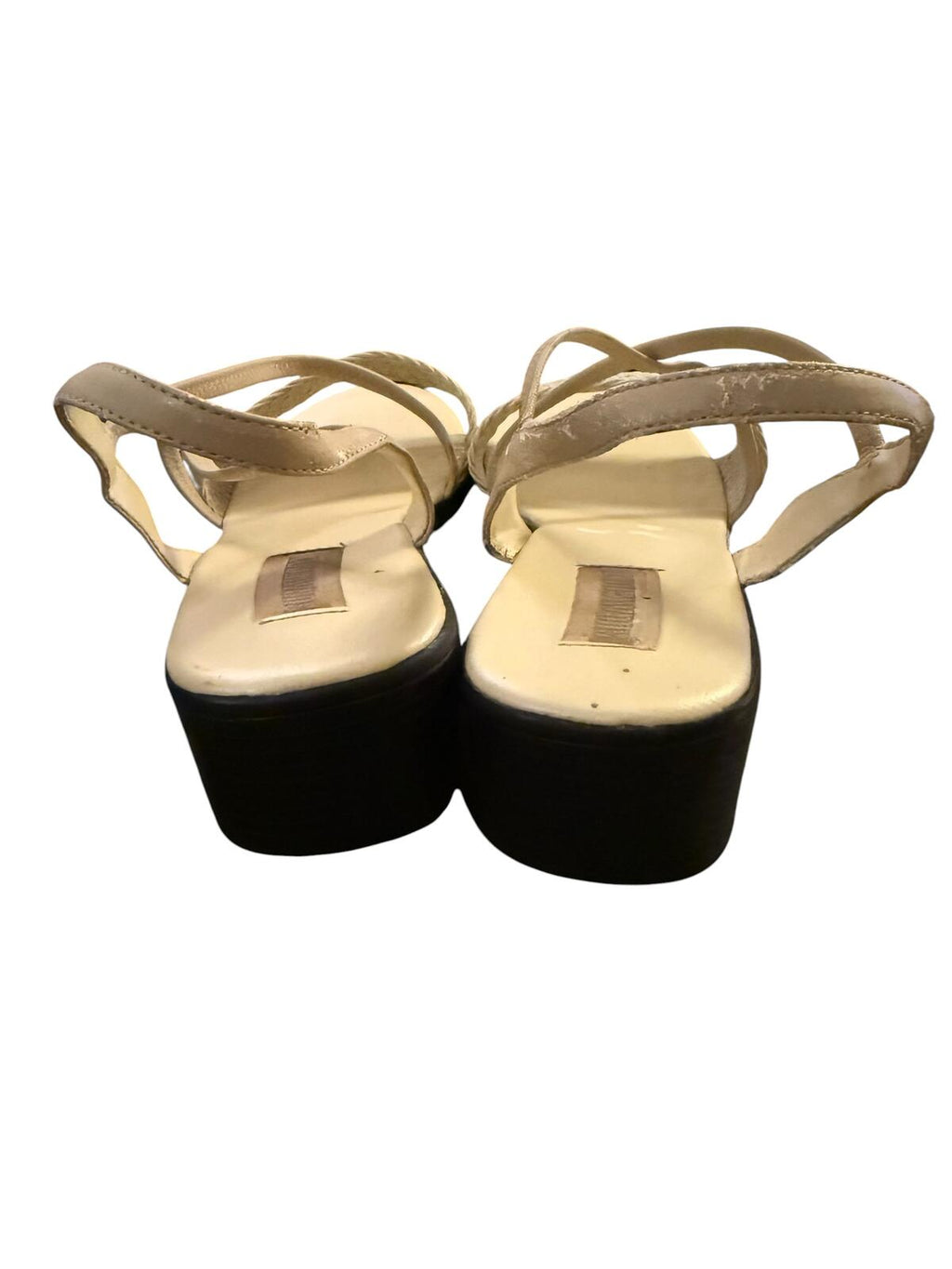 Sugarfoot Strappy Woven Band Sandals with Low Black Heel