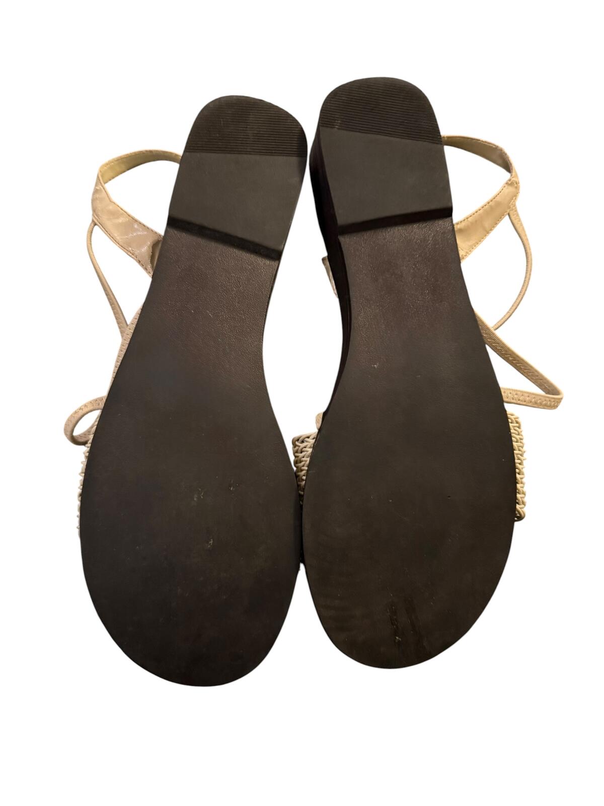 Sugarfoot Strappy Woven Band Sandals with Low Black Heel