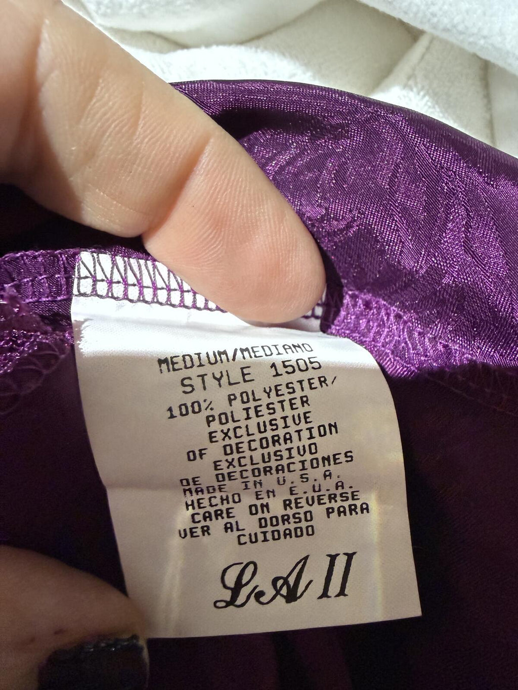 LA II Vintage Burgundy Satin Slip Dress with Lace Trim