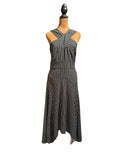 New York & Co. Black and White Striped Sleeveless Midi Dress