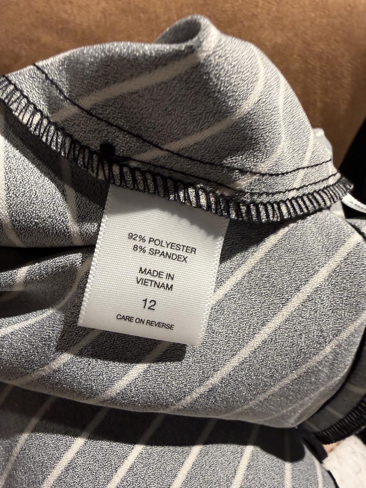 New York & Co. Black and White Striped Sleeveless Midi Dress
