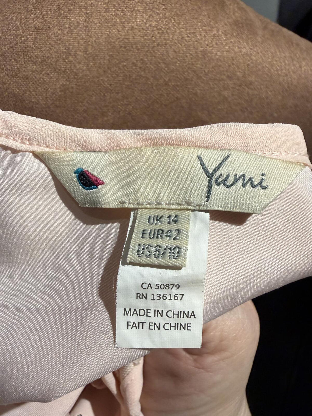 Yumi Light Pink Sleeveless Embroidered Dress