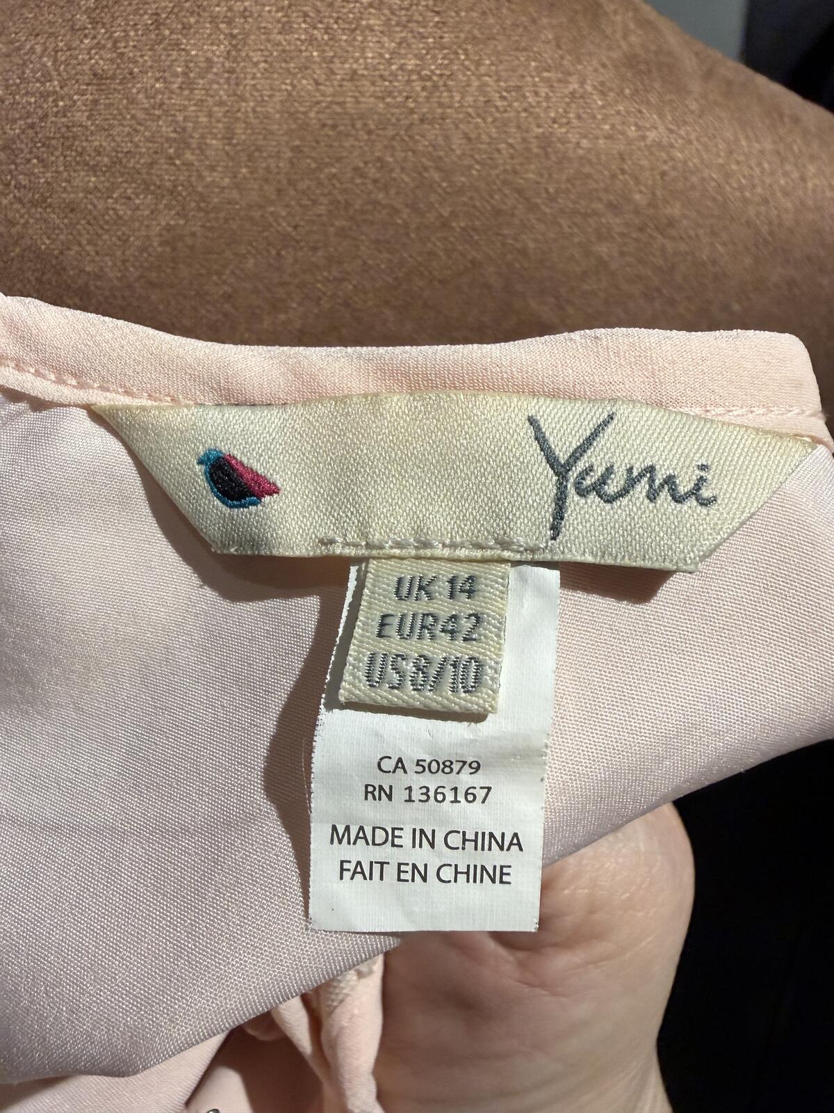 Yumi Light Pink Sleeveless Embroidered Dress
