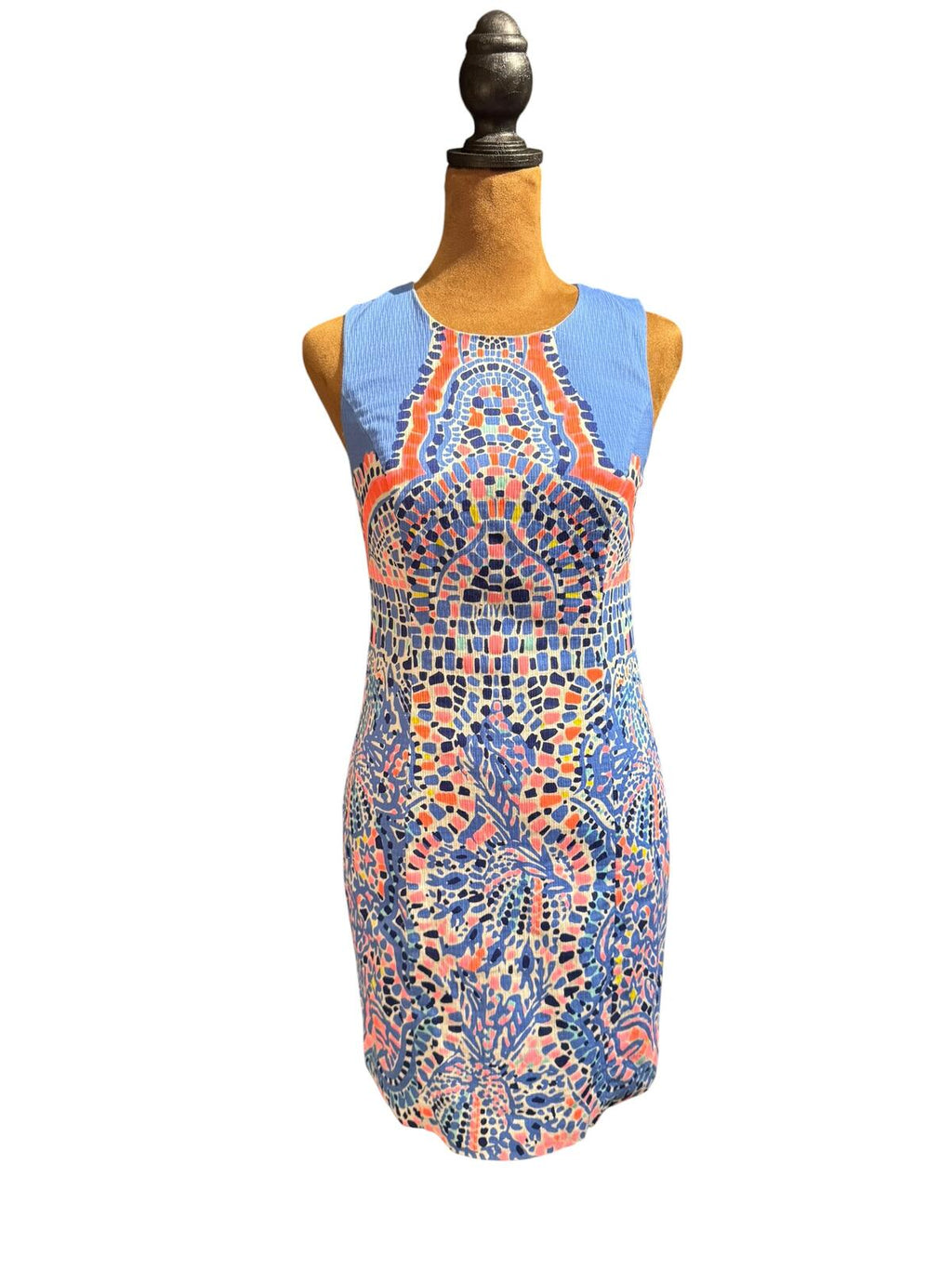 Lilly Pulitzer Sleeveless Mosaic Print Sheath Dress with Back Zipper
