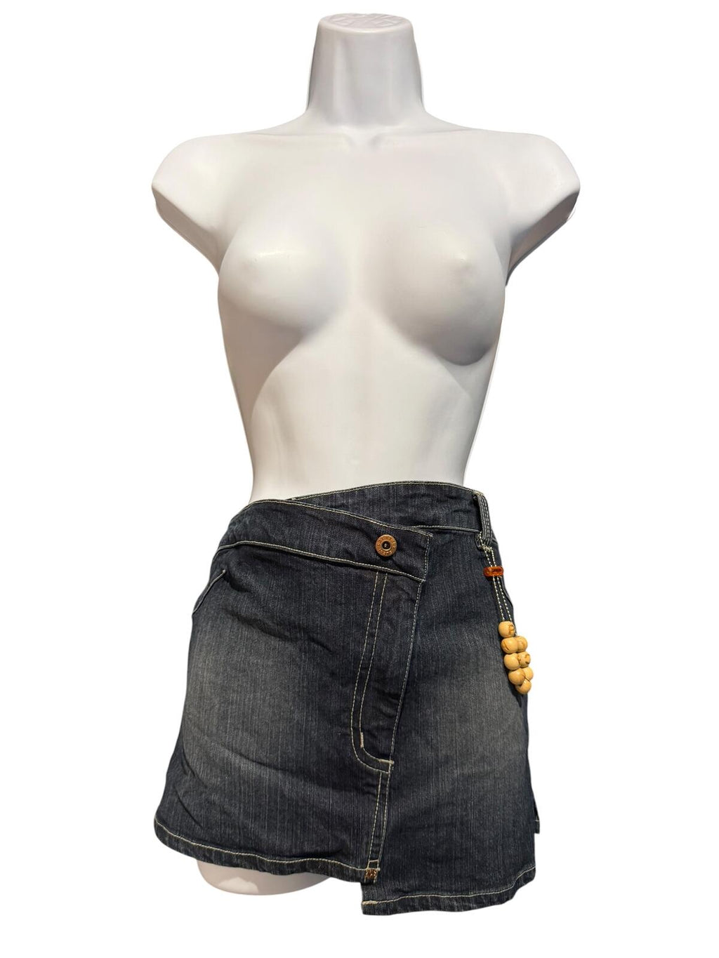 Parasuco Rebel Dark Wash Denim Asymmetrical Mini Skirt