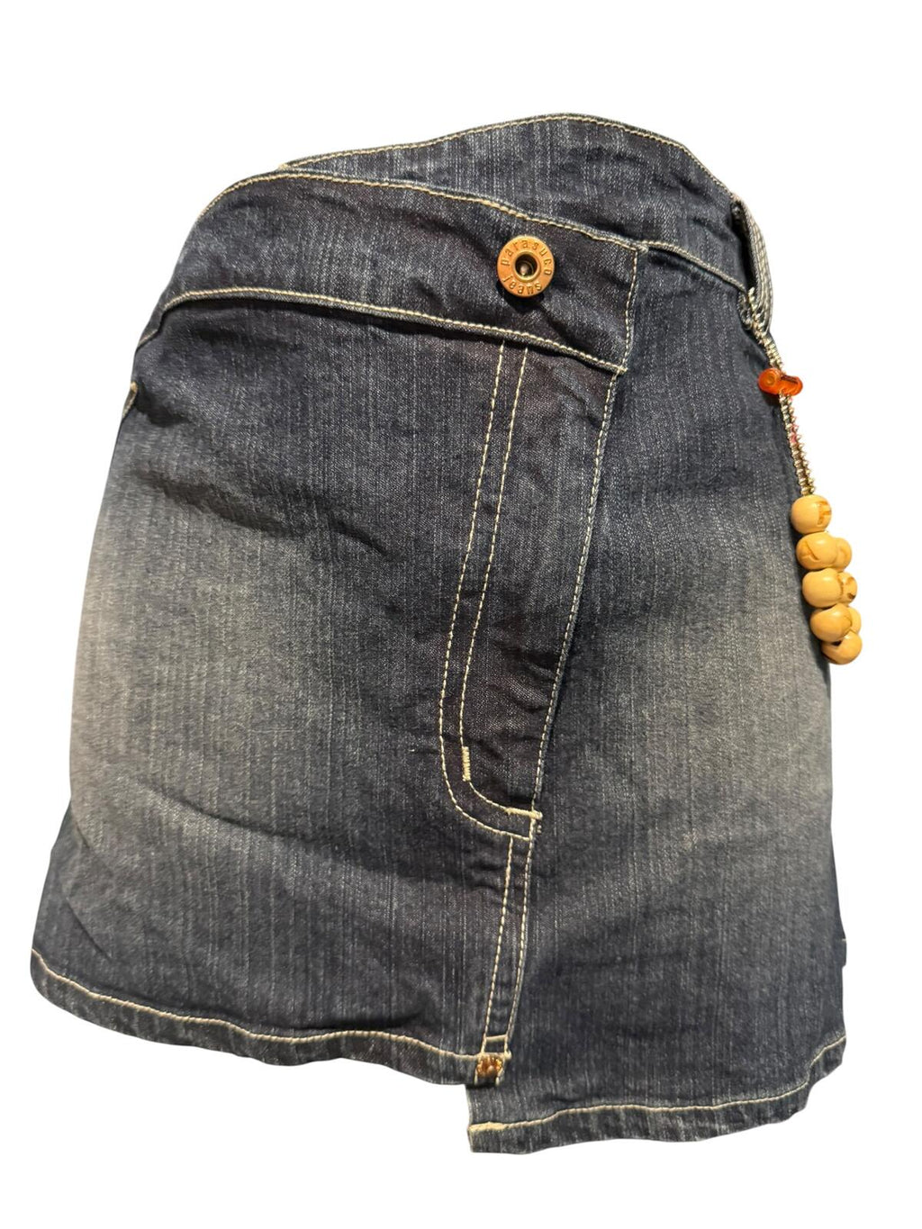 Parasuco Rebel Dark Wash Denim Asymmetrical Mini Skirt