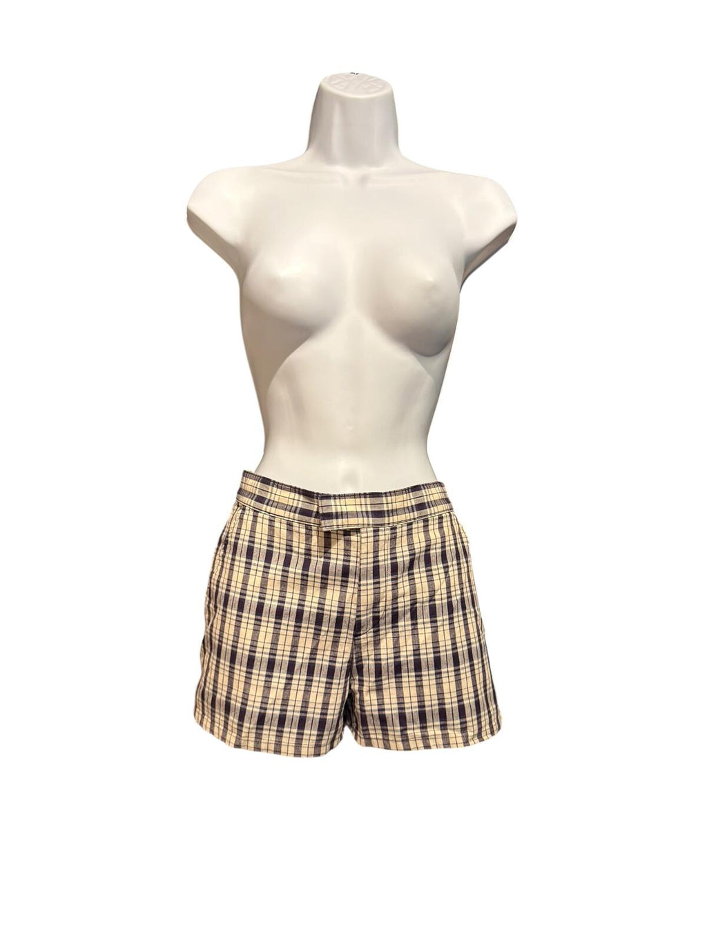 Calvin Klein 2 Pair of Plaid Patterned High Waist Shorts