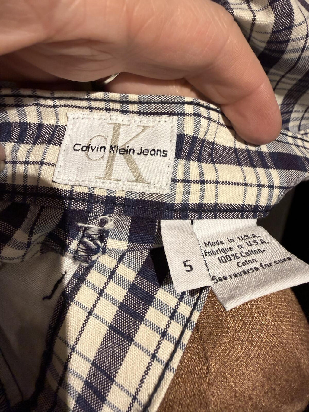 Calvin Klein 2 Pair of Plaid Patterned High Waist Shorts