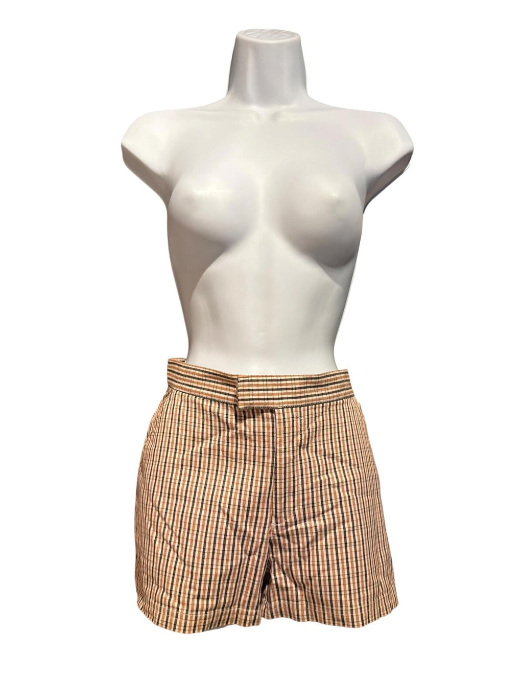 Calvin Klein 2 Pair of Plaid Patterned High Waist Shorts